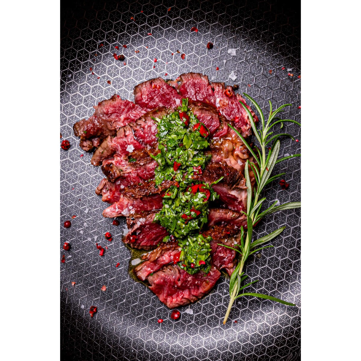 Profesjonalna patelnia ceramiczna Kanso 24 cm z pokrywką Plaster miodu Na indukcje Na gaz Nierdzewna