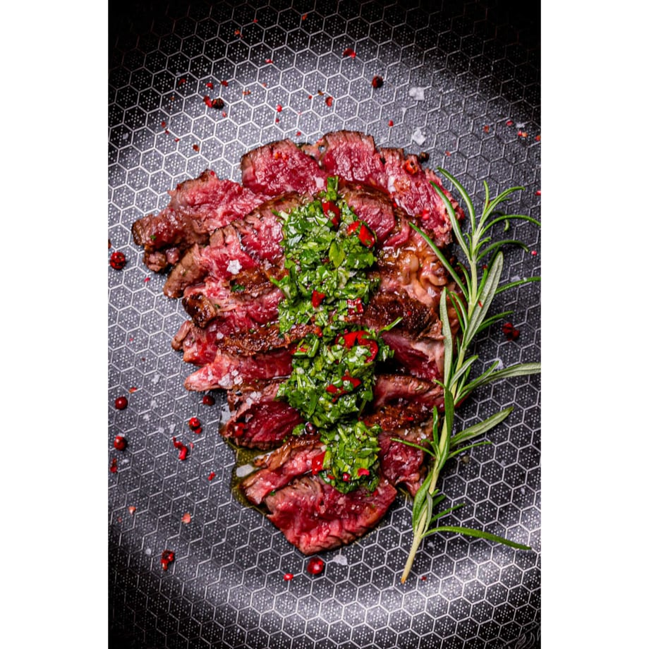 Profesjonalna patelnia ceramiczna Kanso 24 cm z pokrywką Plaster miodu Na indukcje Na gaz Nierdzewna