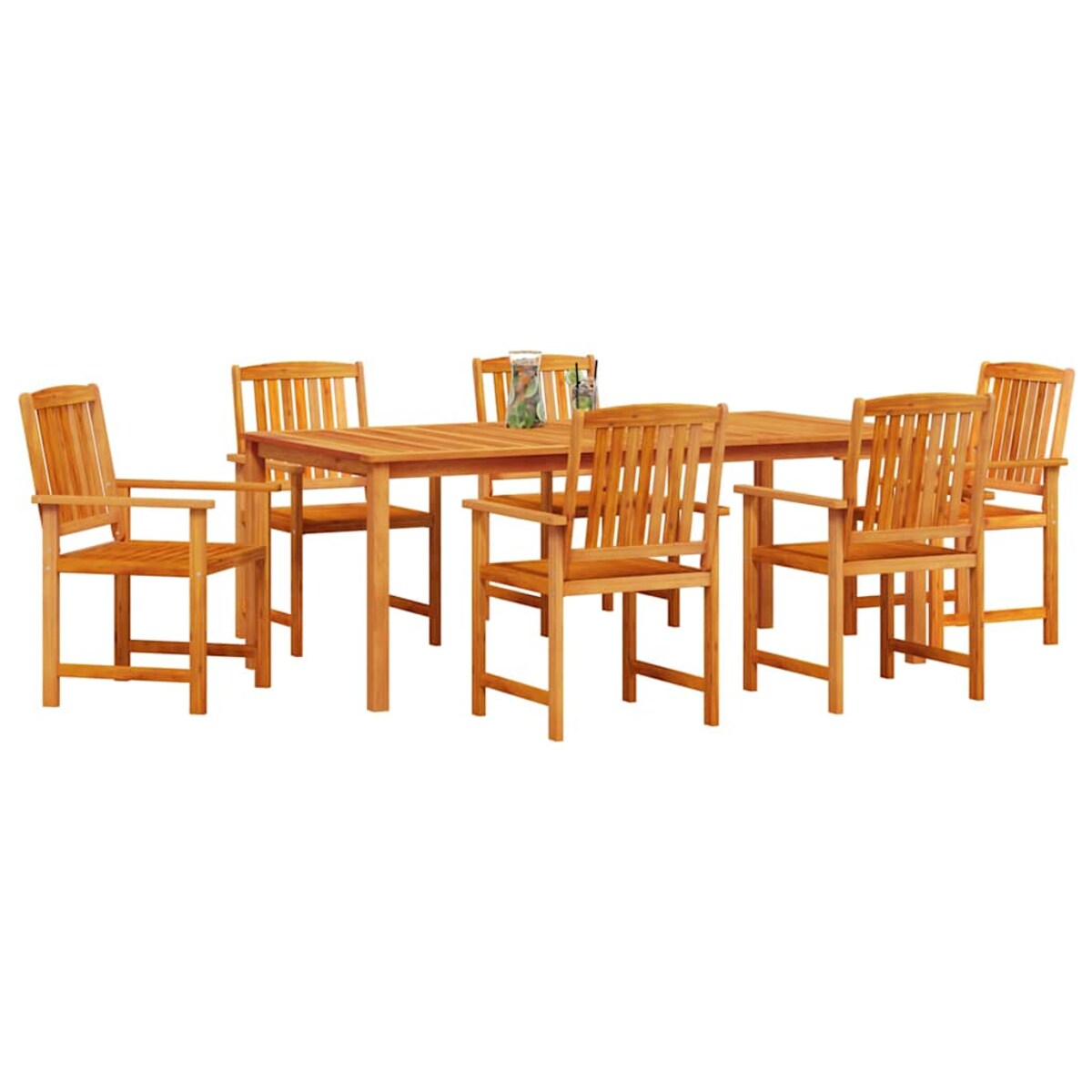 vidaXL Zestaw do jadalni w ogrodzie 7 pcs Brązowy lite drewno akacjowe