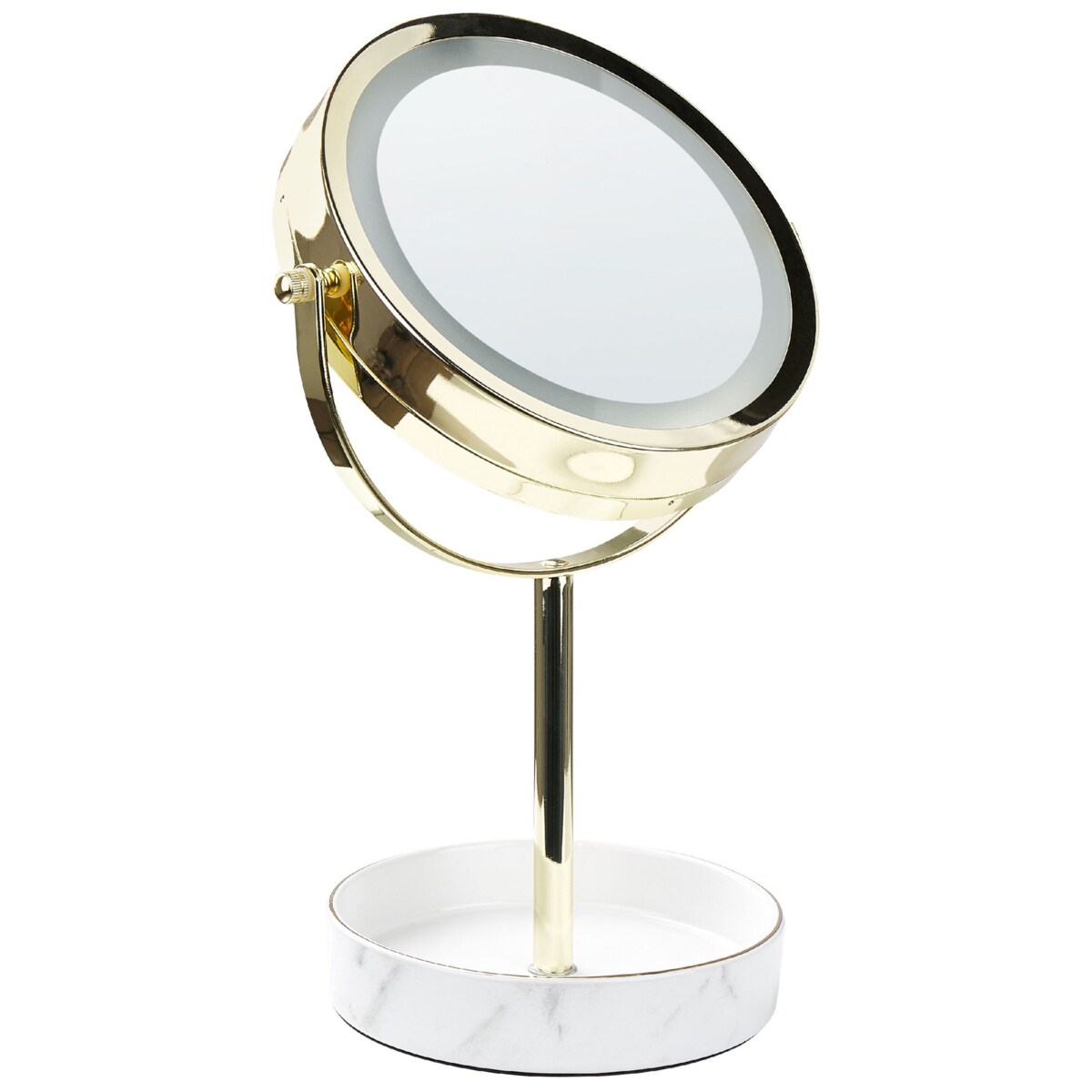 Lusterko kosmetyczne LED ø 20 cm złote z białym SAVOIE