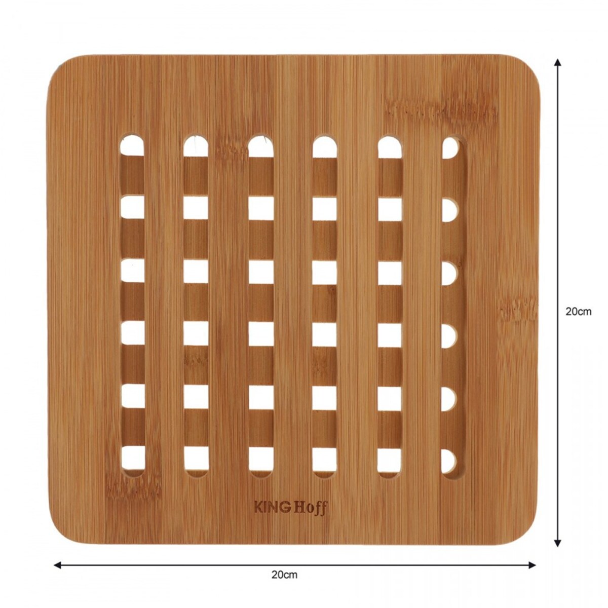 Kinghoff zestaw kwadratowych podstawek z bambusa 20cm KH1216