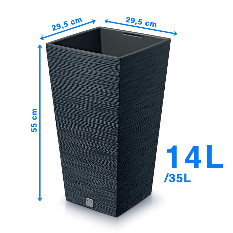 Doniczka Donica Ogrodowa 24/29,5/34,5 Cm Zestaw Na Taras Do Ogrodu Domu Antracytowa