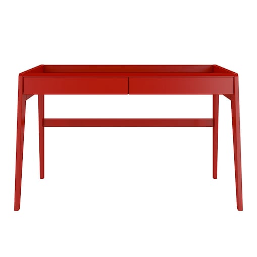 Drewniane bukowe biurko / toaletka z szufladami Visby LISA / kolor bordowy