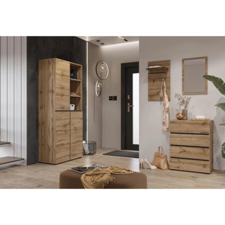 Lustro do przedpokoju CROSS 40x60cm dąb wotan