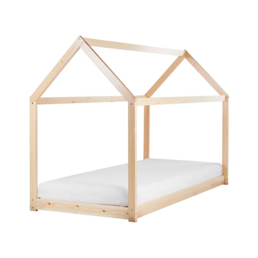 Łóżko dziecięce domek drewniane 90 x 200 cm jasne TOSSE