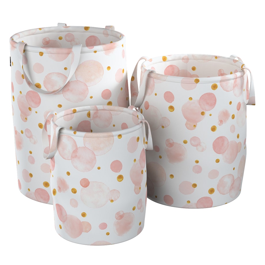 Kosz na zabawki Tobi, ecru-różowy, 40x50cm, Magic Collection