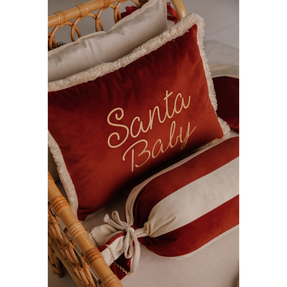 Poduszka Świąteczna Cukierek Carmin Red