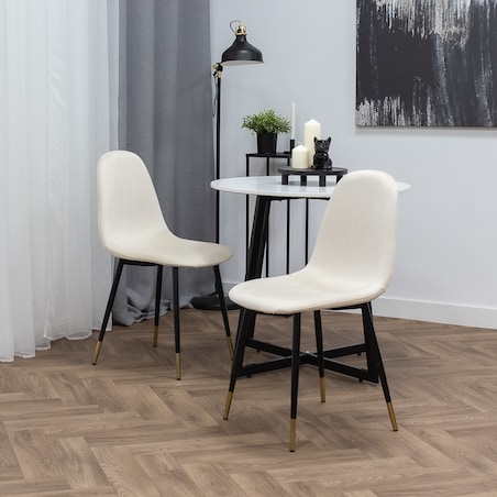 Krzesło tapicerowane welurowe pikowane beżowe do salonu jadalni