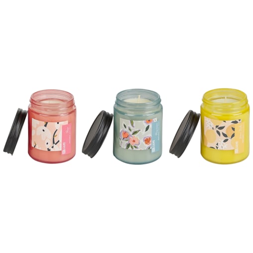 3 świece zapachowe sojowe róża/ owoc kaki/ melisa FRUITY BLOOM