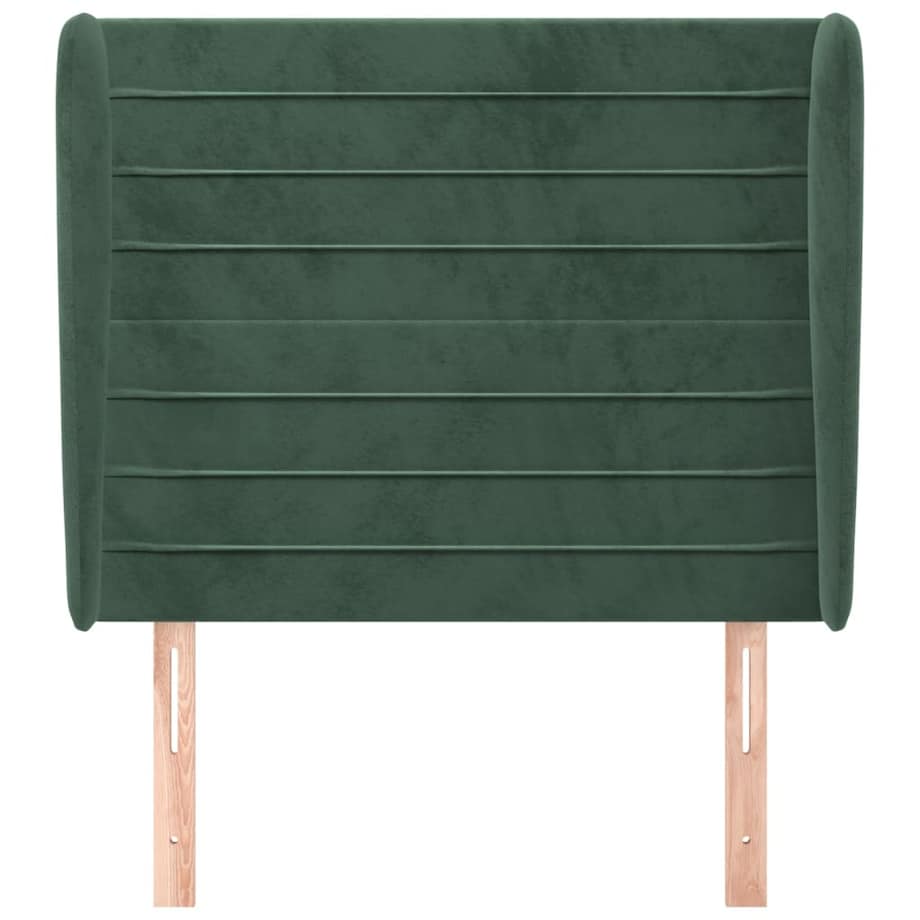 vidaXL Zagłówek uszak, ciemnozielony, 83x23x118/128 cm, aksamit