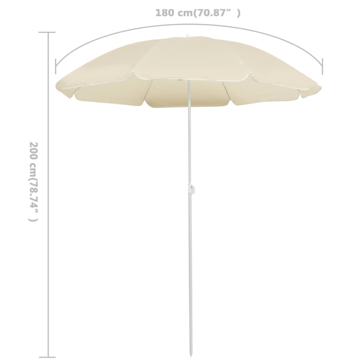 vidaXL Parasol ogrodowy na stalowym słupku, piaskowy, 180 cm