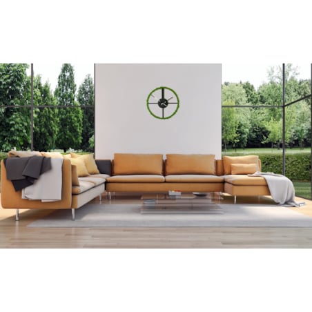 Metalowy czarny zegar ścienny z Mchem 50cm