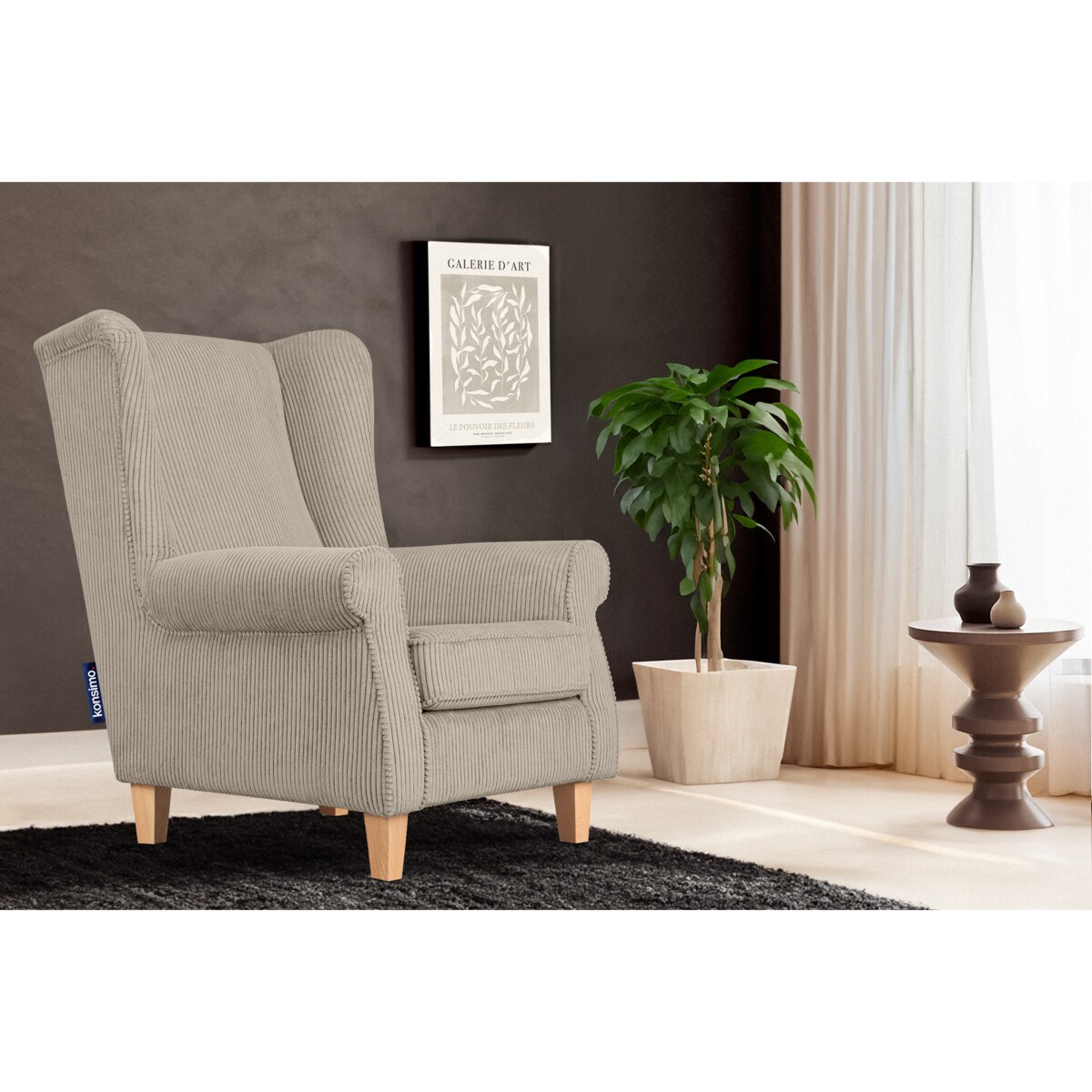 KONSIMO MILES Fotel, kolor Beżowy