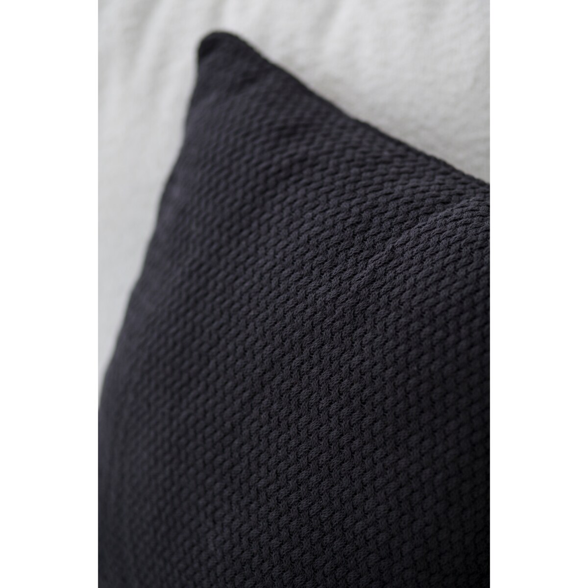 Poszewka rustykalna kwadratowa grafitowa, 50 x 50 cm, La Manta