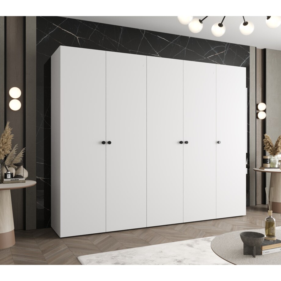 Szafa uchylna otwierana PARMA 1 250 wys. 202 cm Biały + u. Czarny