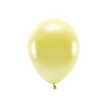 Balony Eco 30cm metalizowane, jasny żółty (1 op. / 10 szt.)