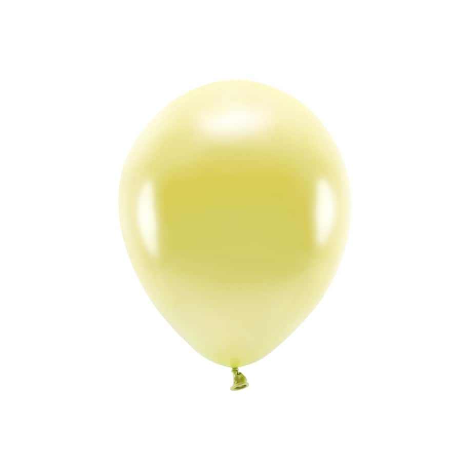 Balony Eco 30cm metalizowane, jasny żółty (1 op. / 10 szt.)