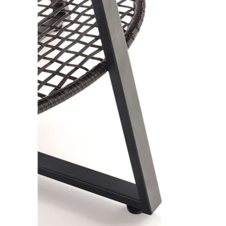 STOLIK KAWOWY Florence dąb OKRĄGŁY 80/45 cm półka z rattanu