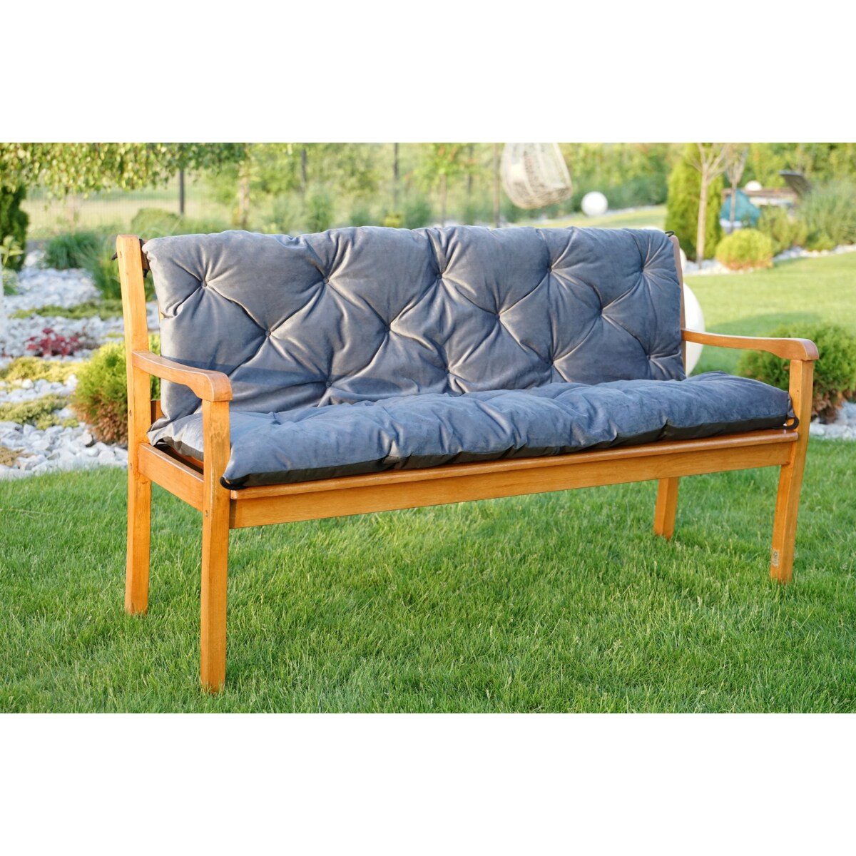 Poduszki na meble ogrodowe z oparciem, 180x50x50 cm, Grafit