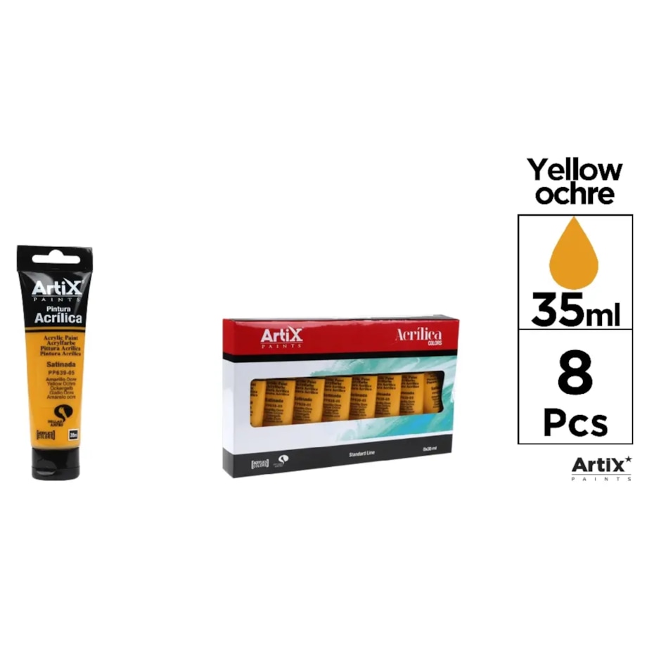 farba akrylowa yellow ochre artix pp639-05, 35ml