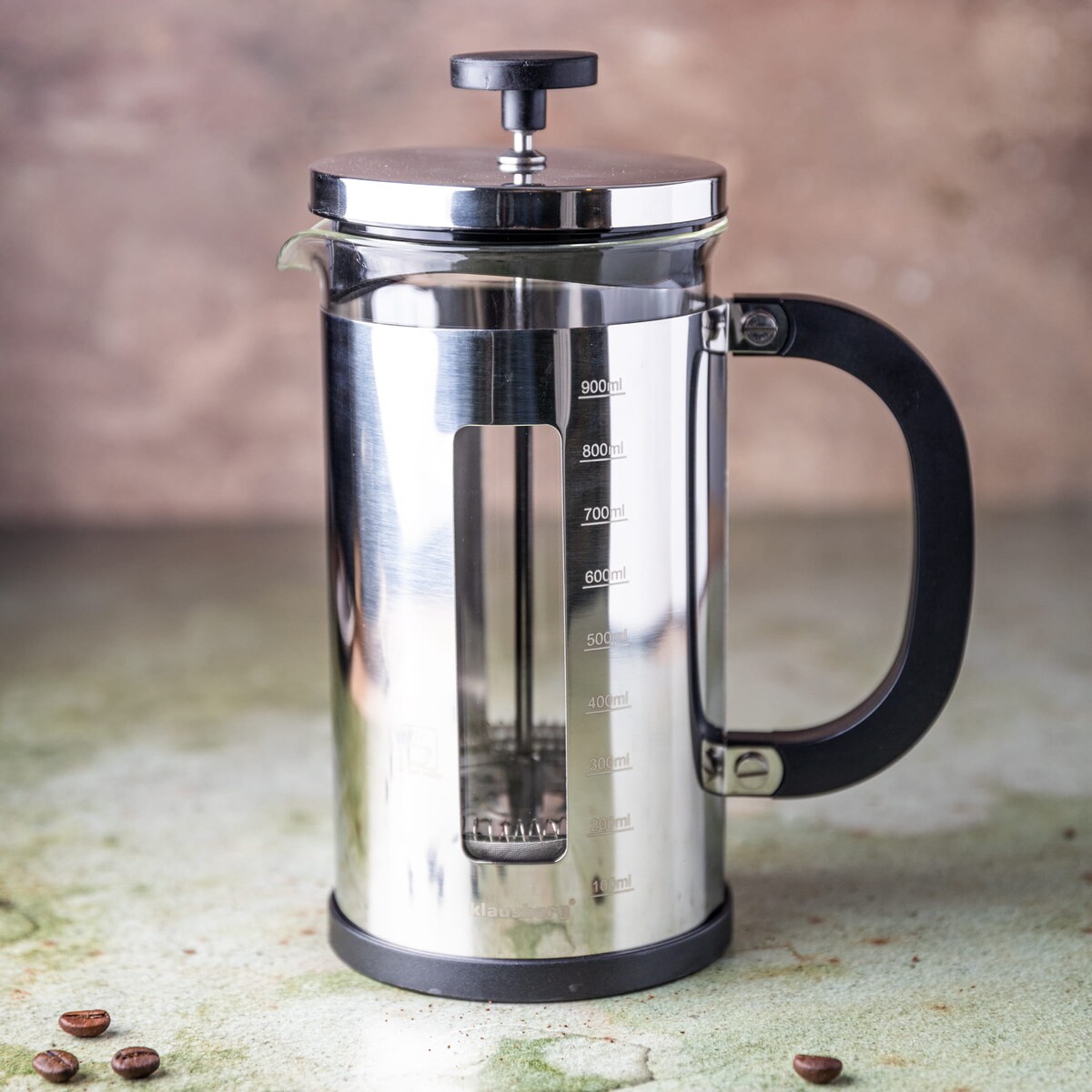 Zaparzacz do kawy i herbaty 1.0L French Press srebrny KLAUSBERG