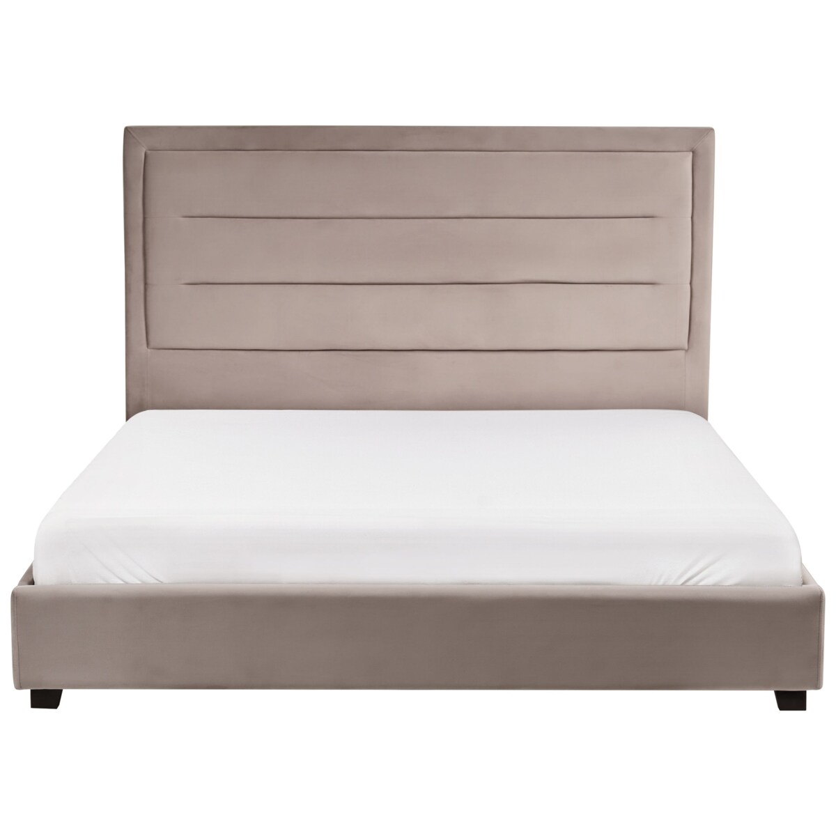 Łóżko Welur ROUEN 160 x 200 cm Beżowoszary