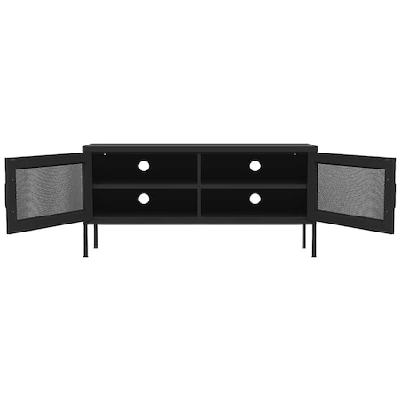 vidaXL Szafka pod telewizor, czarna, 105x35x50 cm, stalowa