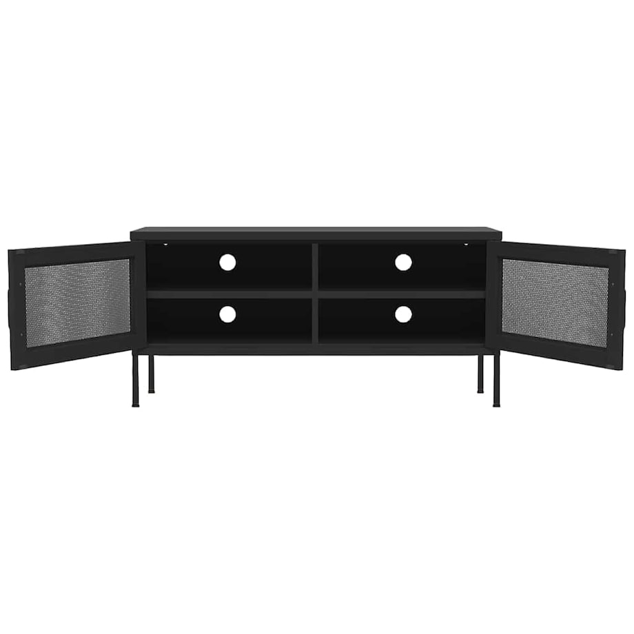 vidaXL Szafka pod telewizor, czarna, 105x35x50 cm, stalowa