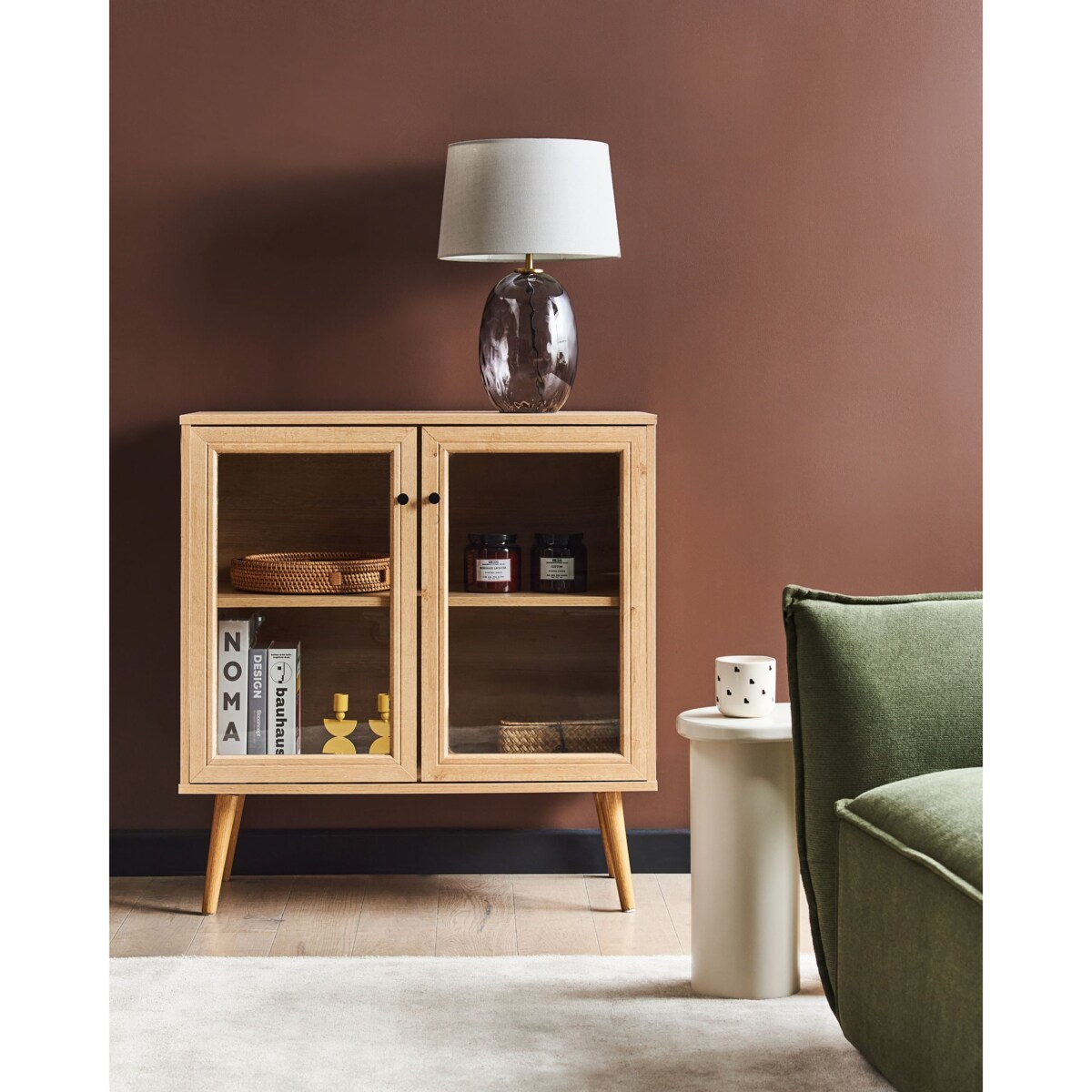 Komoda dwudrzwiowa ALBANY 80 cm 40 cm Jasnobrązowy