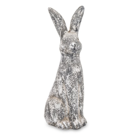 Dekoracja - cementowy szary królik wysoki 50x20x15 cm LEPORO