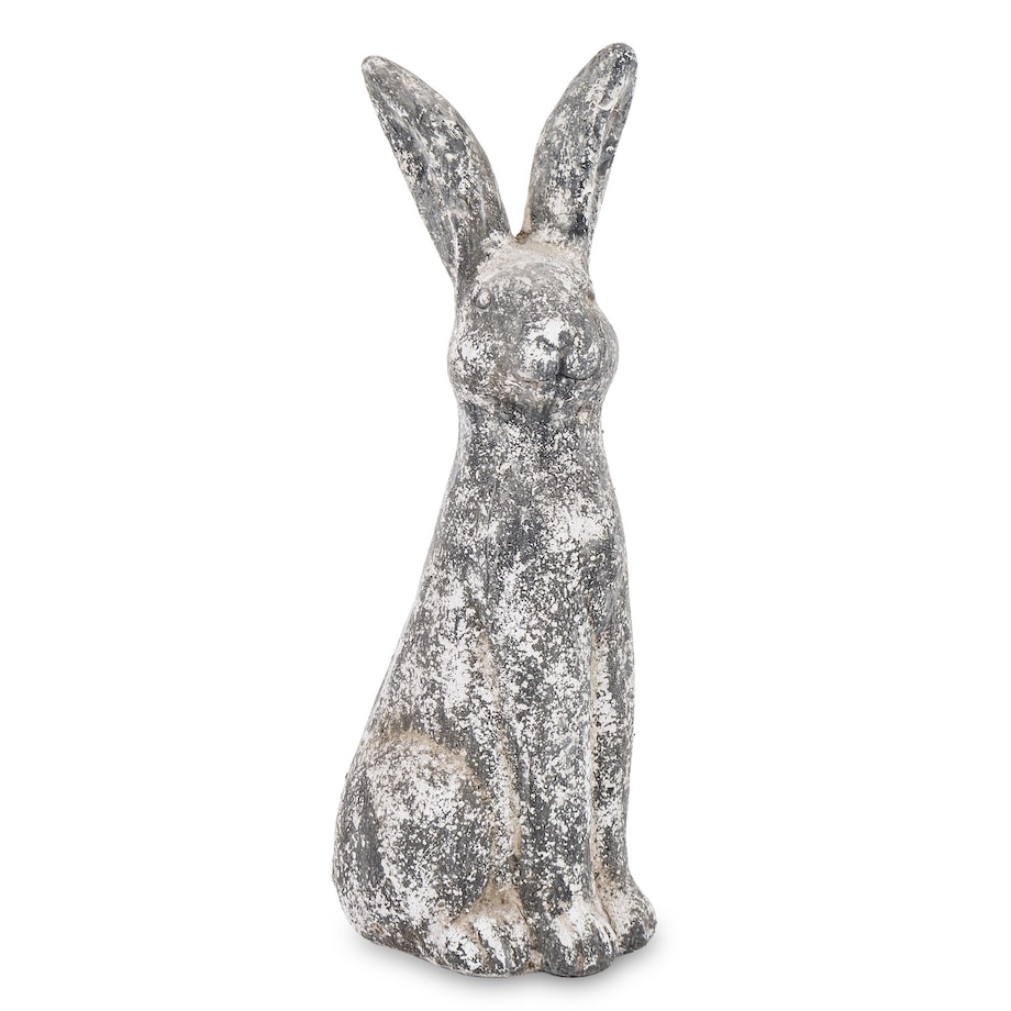 Dekoracja - cementowy szary królik wysoki 50x20x15 cm LEPORO