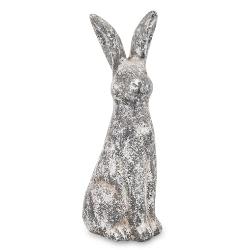 Dekoracja - cementowy szary królik wysoki 50x20x15 cm LEPORO
