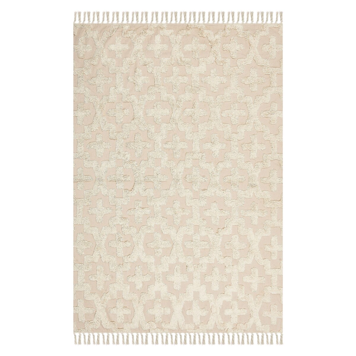 Dywan bawełniany 140 x 200 cm beżowy ITANAGAR