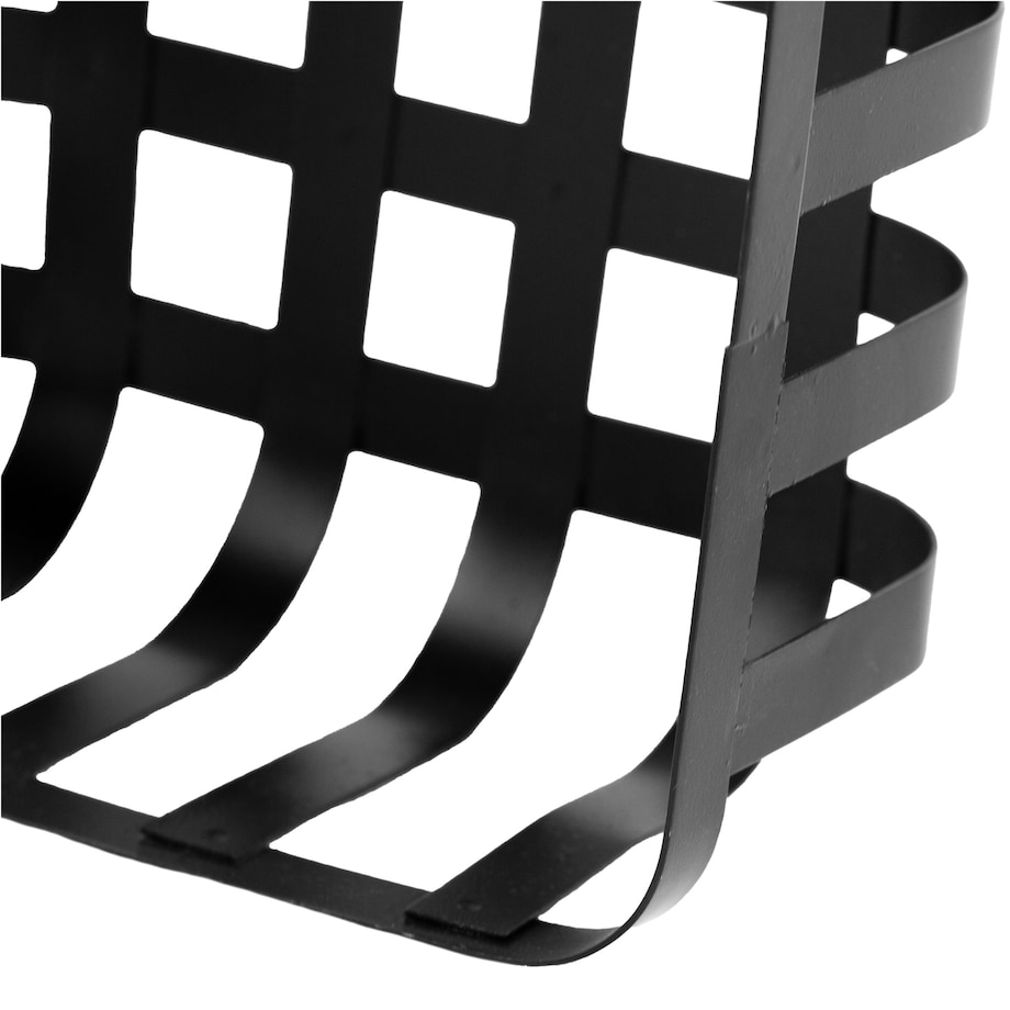 Koszyk Na Owoce Warzywa Pleciony Metalowy 20X20X10 Cm Dekoracja Czarny