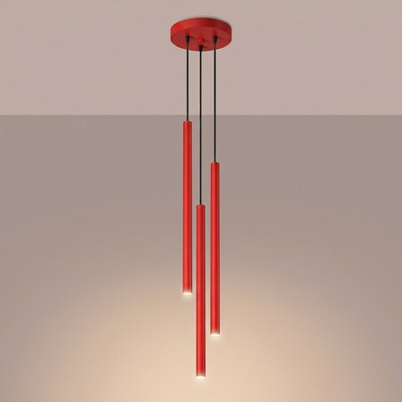 Lampa wisząca PASTELO 3P czerwona