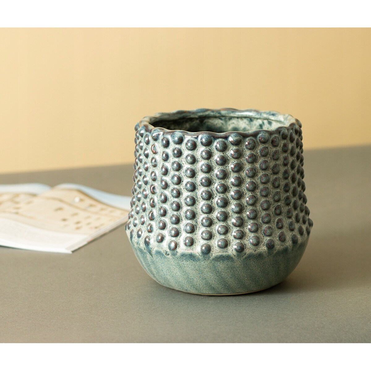 DONICA BŁĘKITNA w kółka ceramiczna śr. 13cm