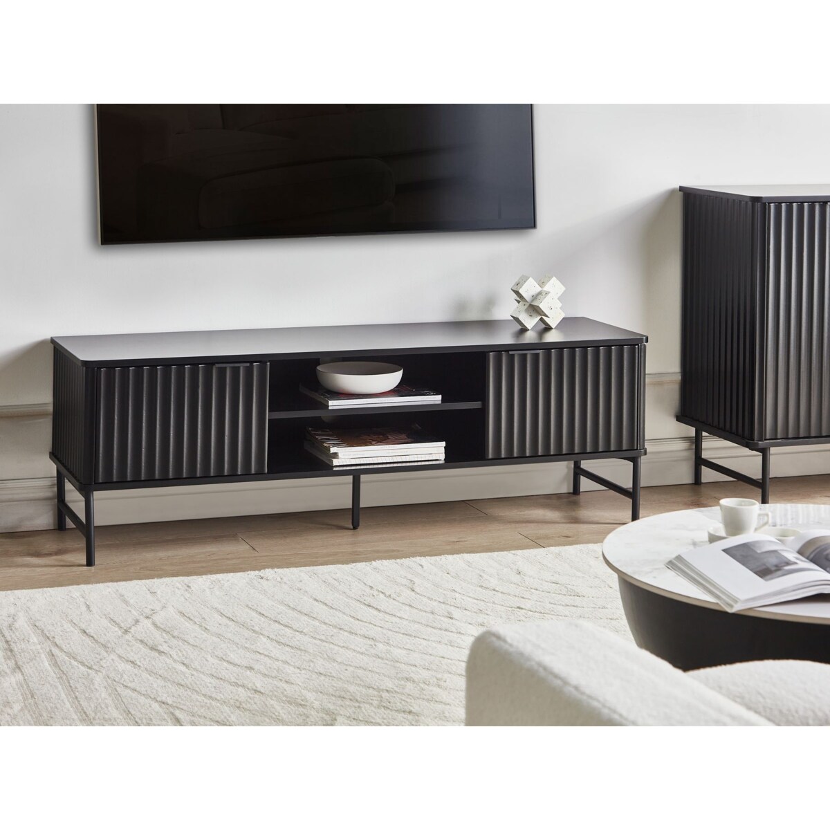 Szafka RTV GLASTONBURY Czarny