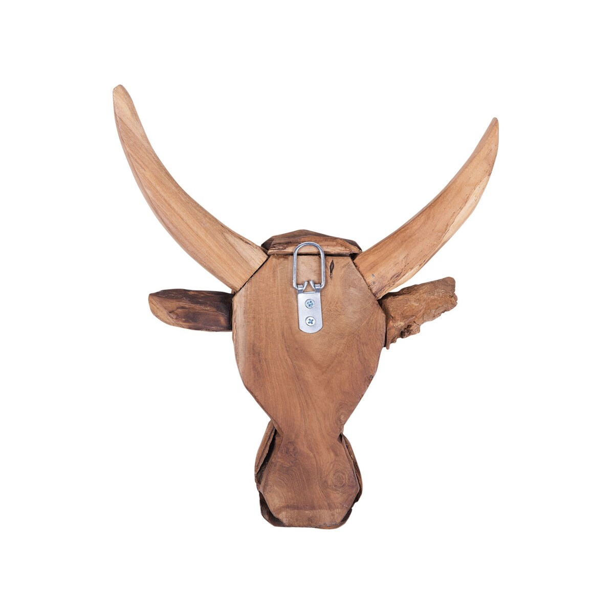 Figurka na ścianę Byk BULL HEAD Drewno tekowe 34 cm Brązowy