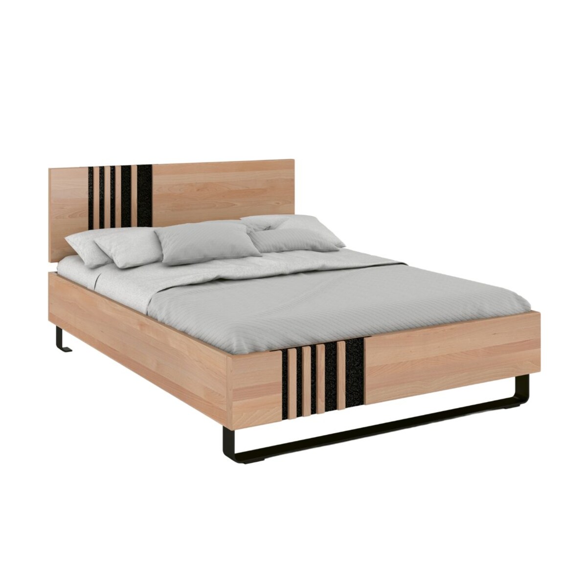 Łóżko drewniane buk jednolity Visby KIELCE / 160x200 cm, kolor naturalny