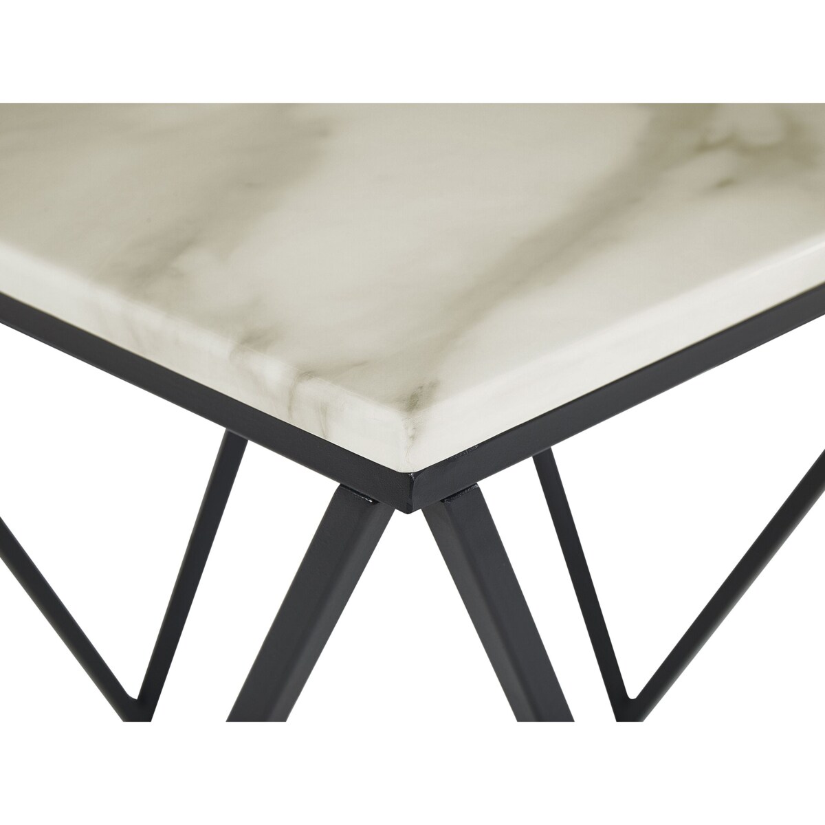 Stolik pomocniczy efekt marmuru beżowo-czarny MALIBU