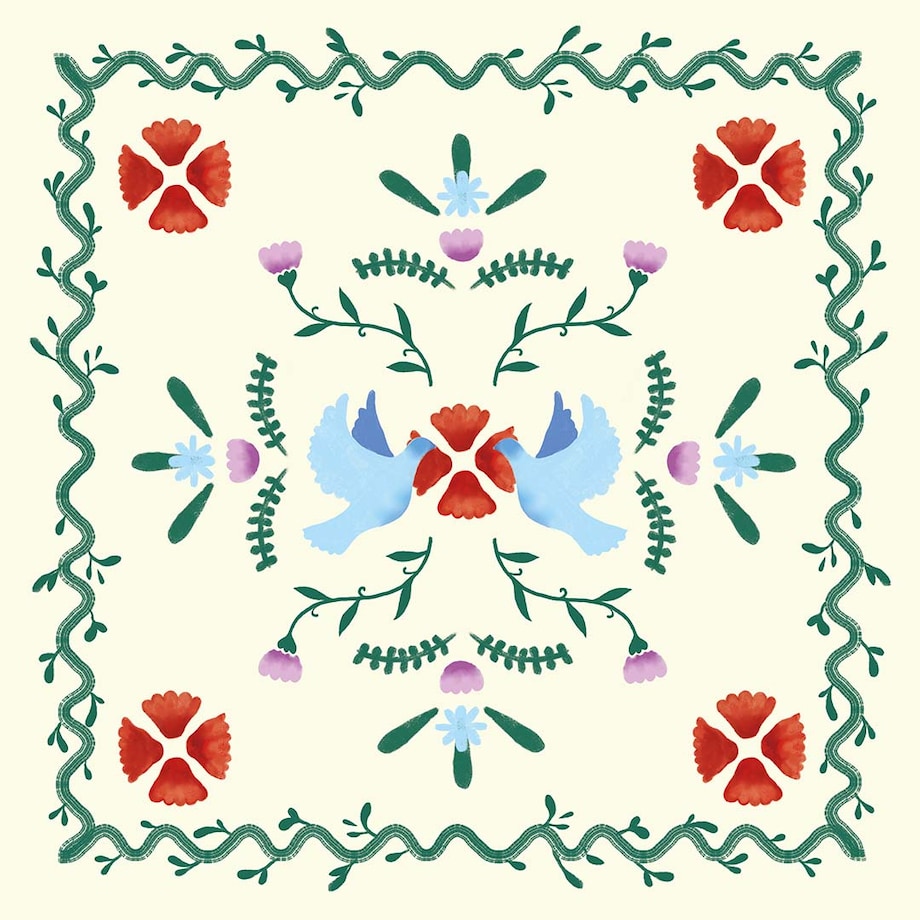 Poduszka świąteczna - Zimowy wieniec 45x45 cm