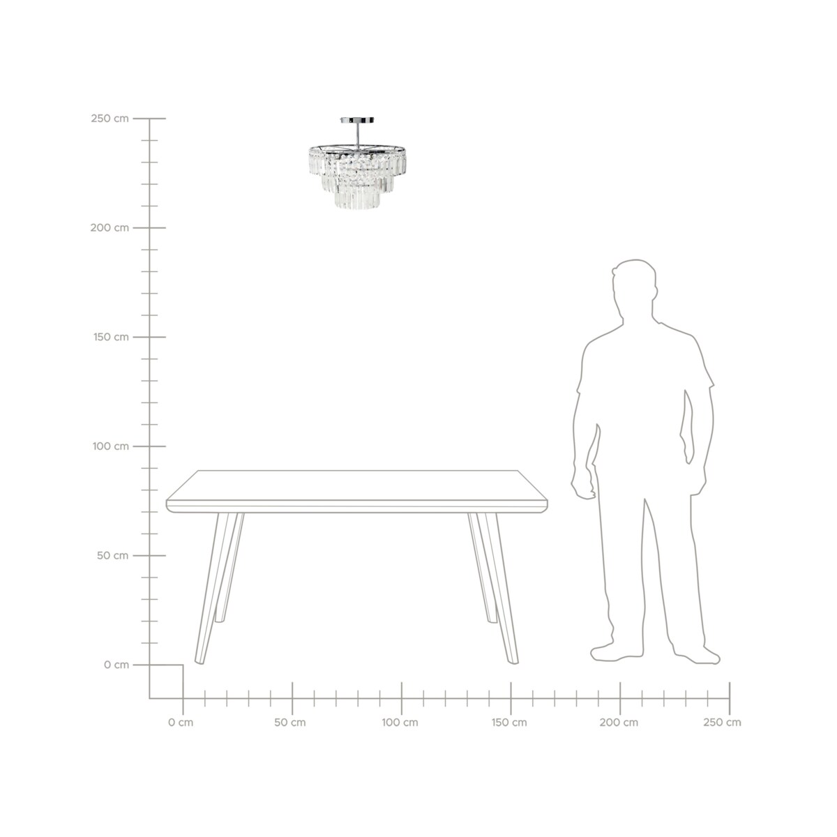Żyrandol z kryształkami srebrny AMENEIRO