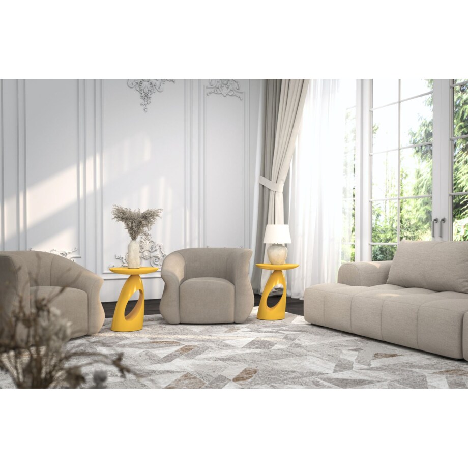 Stolik drewniany różne kolory Island, kolor żółty