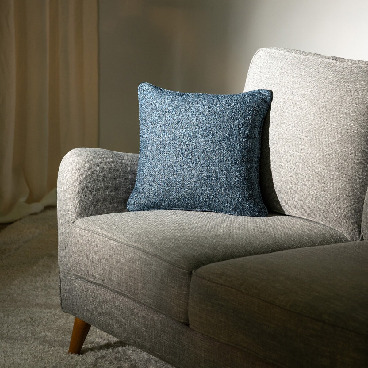 Poszewka Gabi na poduszkę 45x45 niebiesko-granatowy melanż