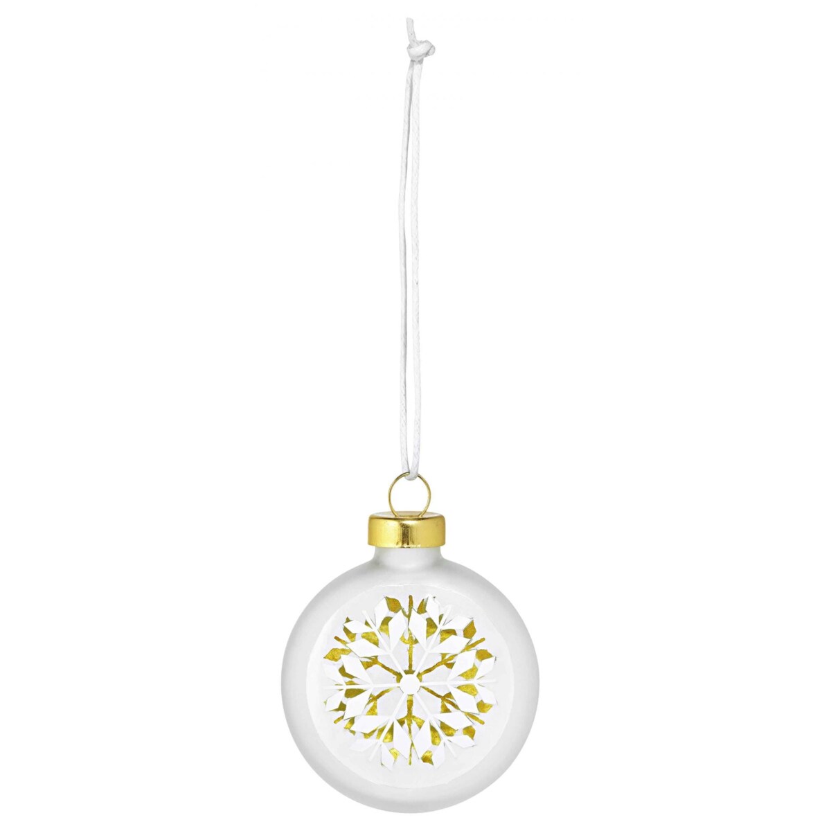 Zestaw 4 szklanych bombek Śnieżynki 5 cm