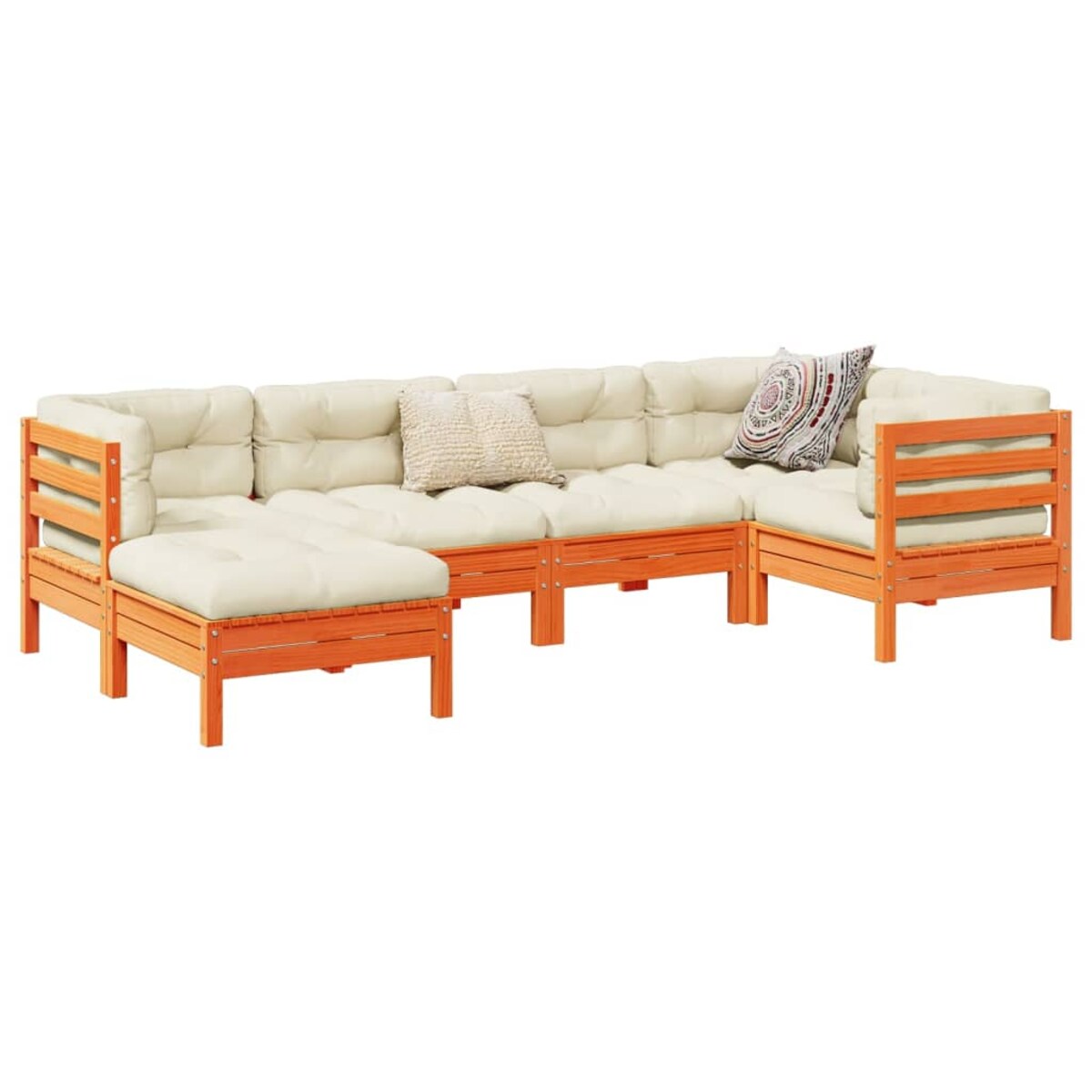 vidaXL 6-cz., ogrodowy zestaw wypoczynkowy z poduszkami, woskowy brąz