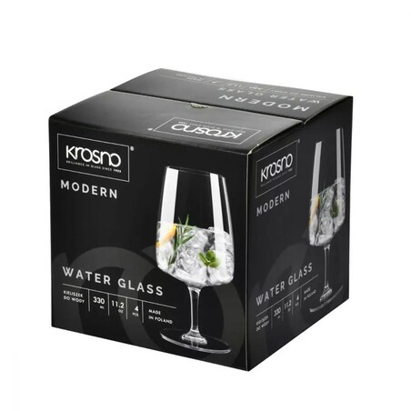Niskie Kieliszki do wody soku drinków Krosno 330ml MODERN do koktajli piwa