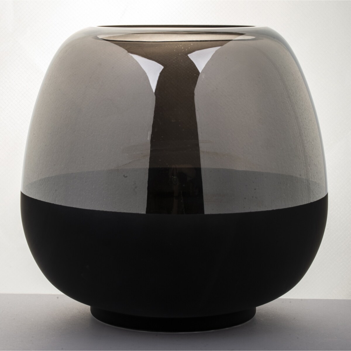 Wazon szklany czarno-srebrny 23x20 cm PALLAS