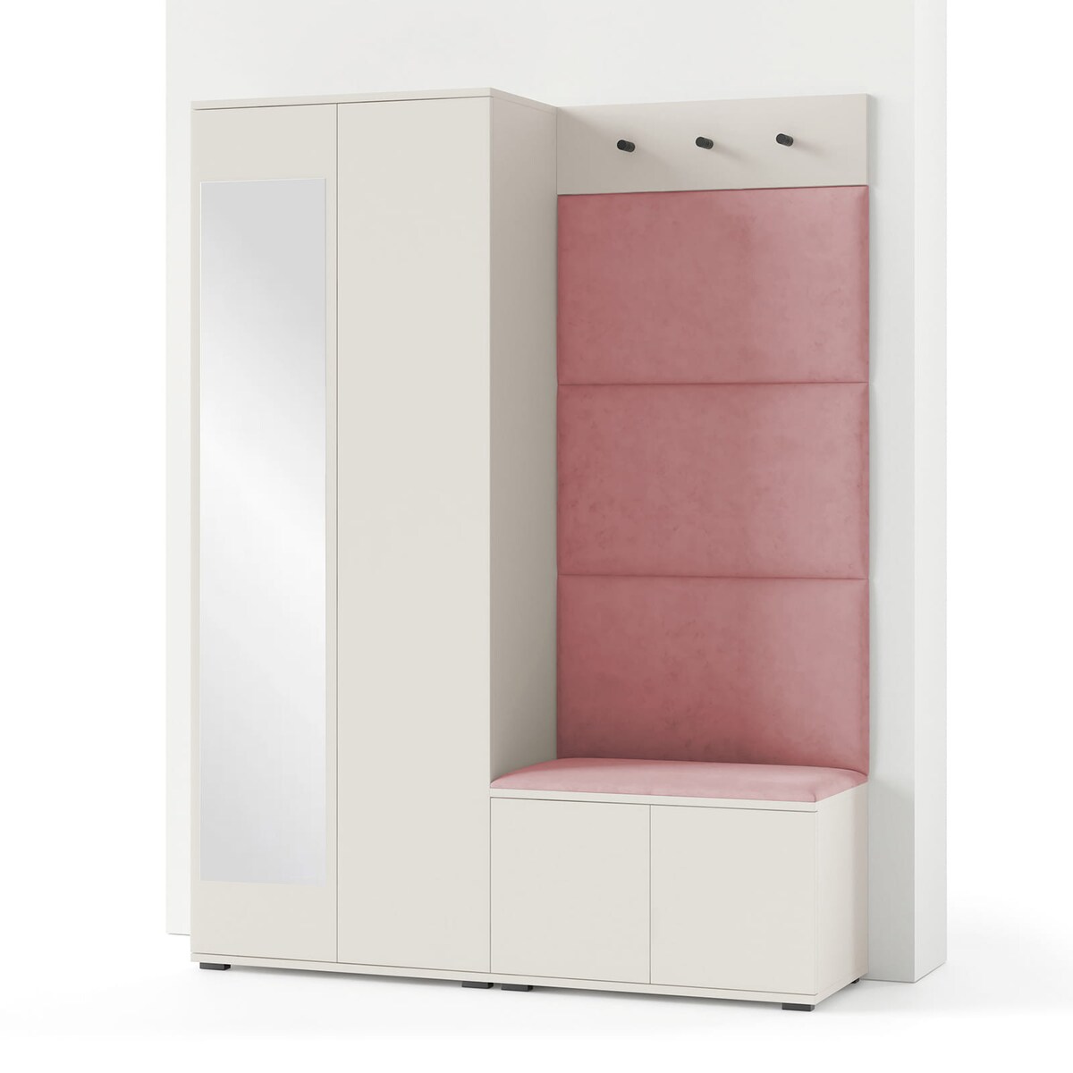 Beżowa garderoba Napoli wersja 3 panele Trinity 23