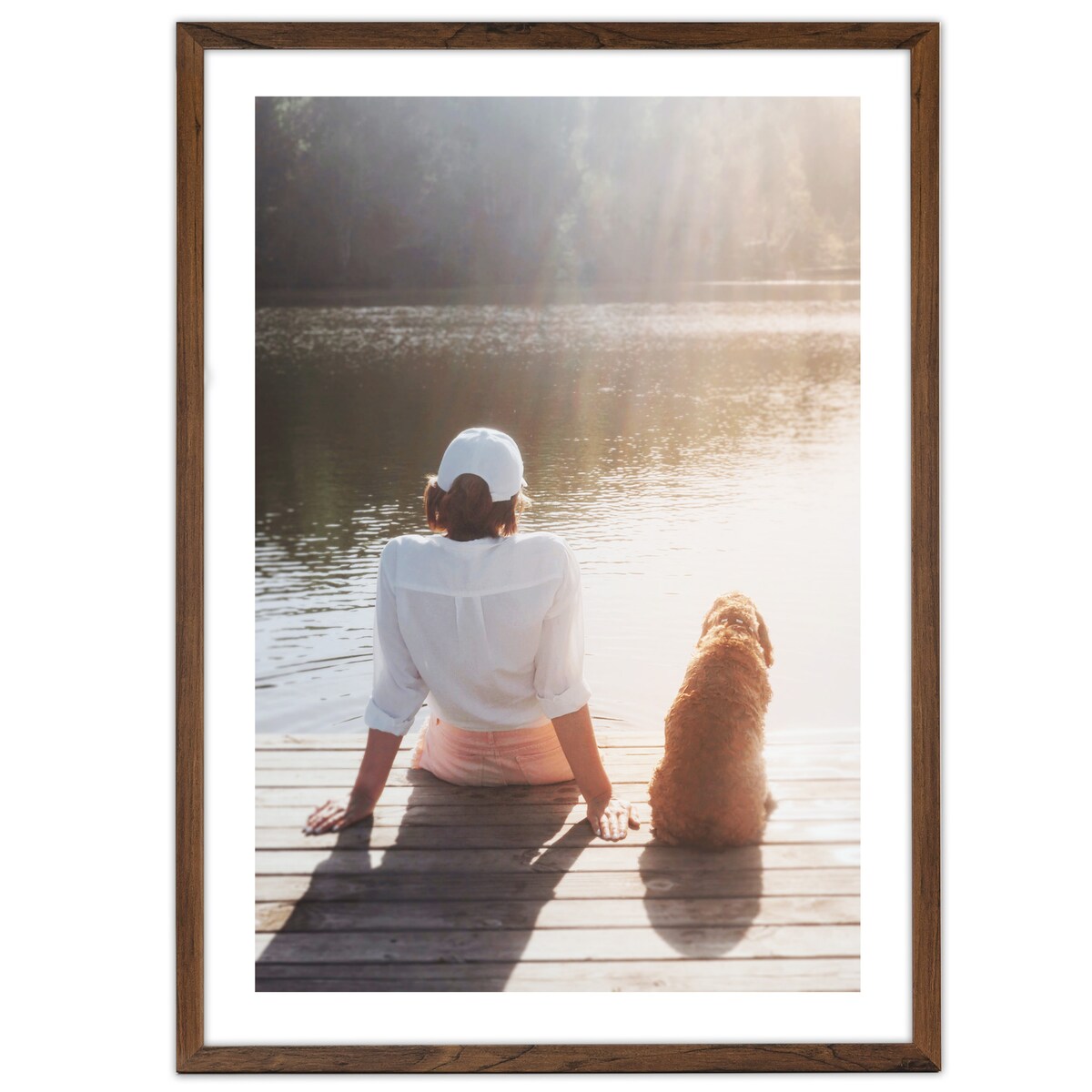 Ramka na zdjęcia 50x70 cm brązowa rama MDF z plexi do powieszenia pion poziom klasyczna ramka